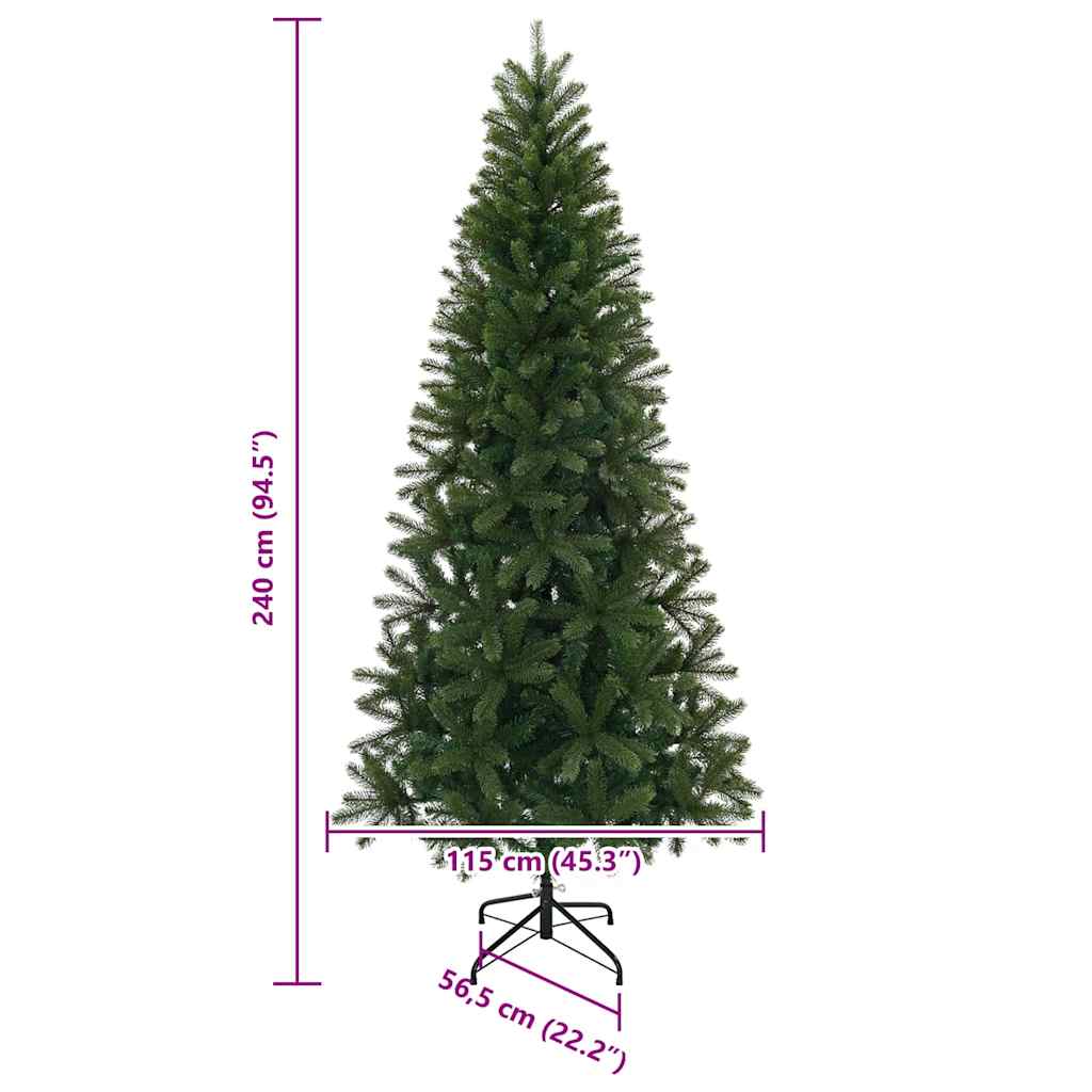 Kunstigt juletræ Grøn 240 cm PE og PVC