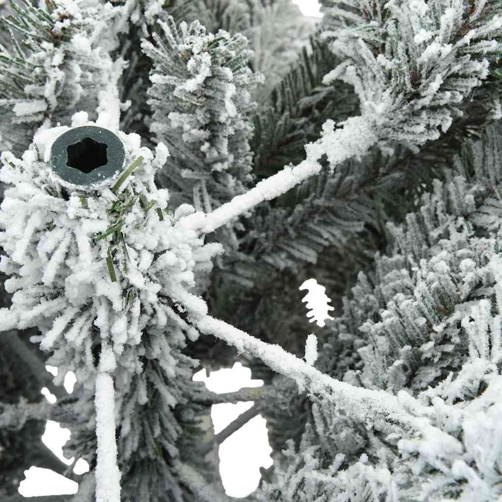 Kunstigt Hinged Juletræ med 150 LED'er Hvid 150 cm PVC og Stål