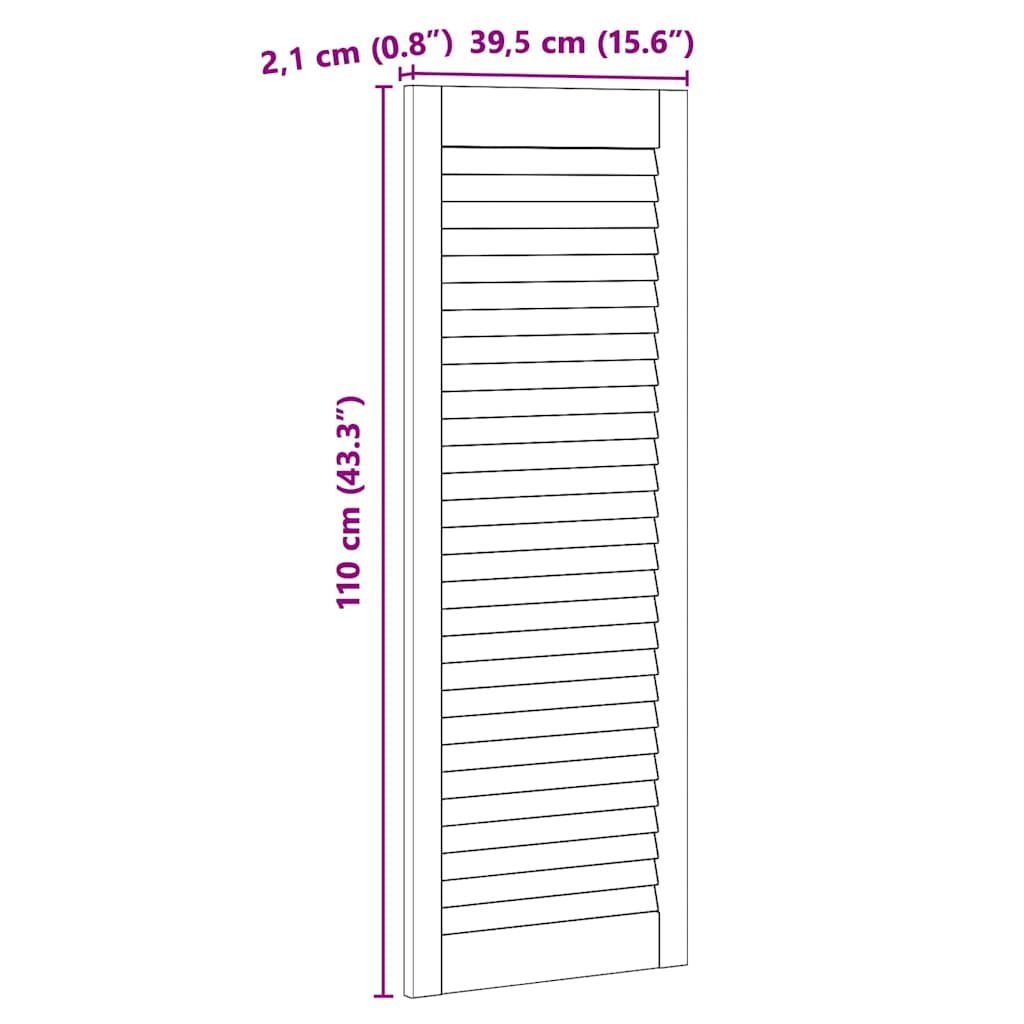 Skabsdør med dør Naturfarvet 110 x 39,5 cm Massivt fyrretræ