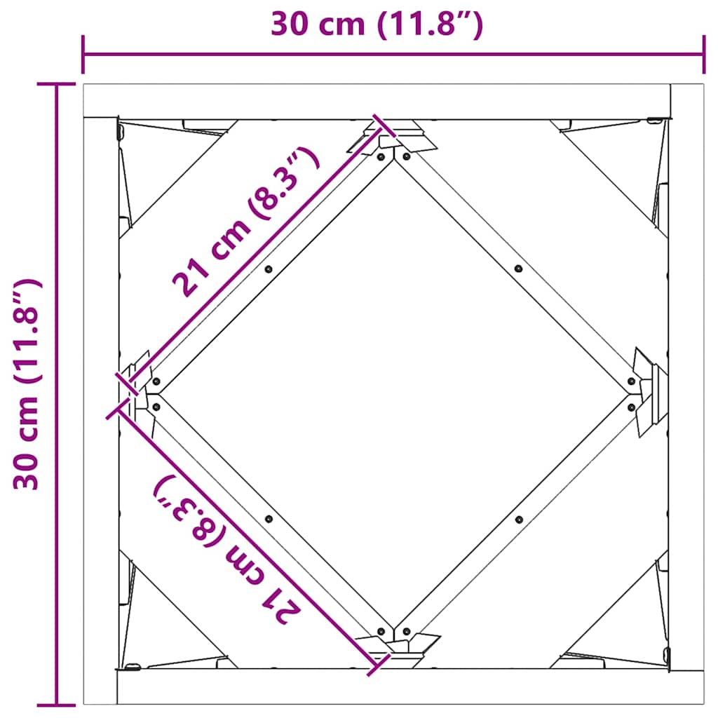 Plantekasse Sølv 30 x 30 x 30 cm Galvaniseret stål
