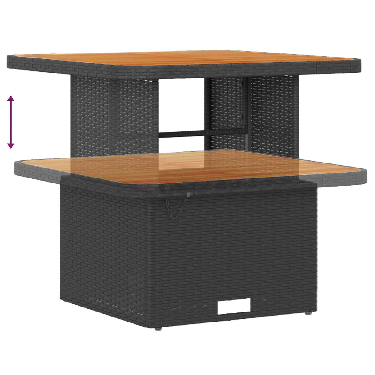 Havesofa Sæt 8 stk. 5-Antal sæder Sort polyrattan