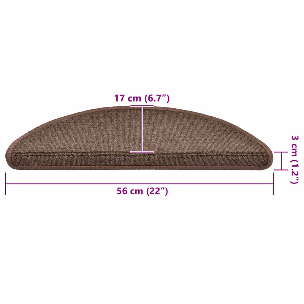 trappemåtter 30 stk. 56x17x3 cm kaffebrune halvrund