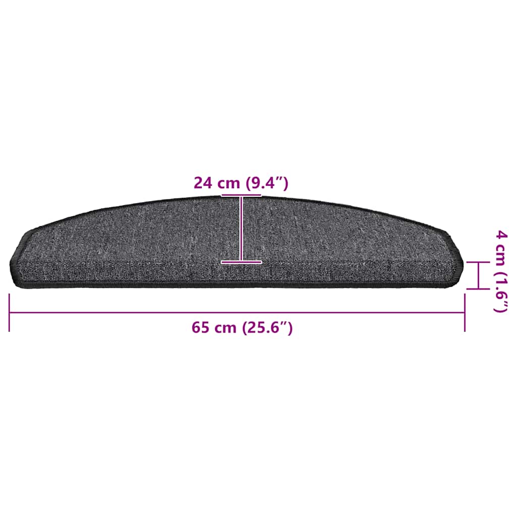 trappemåtter 30 stk. 65 x 24 x 4 cm antracit halvrund store
