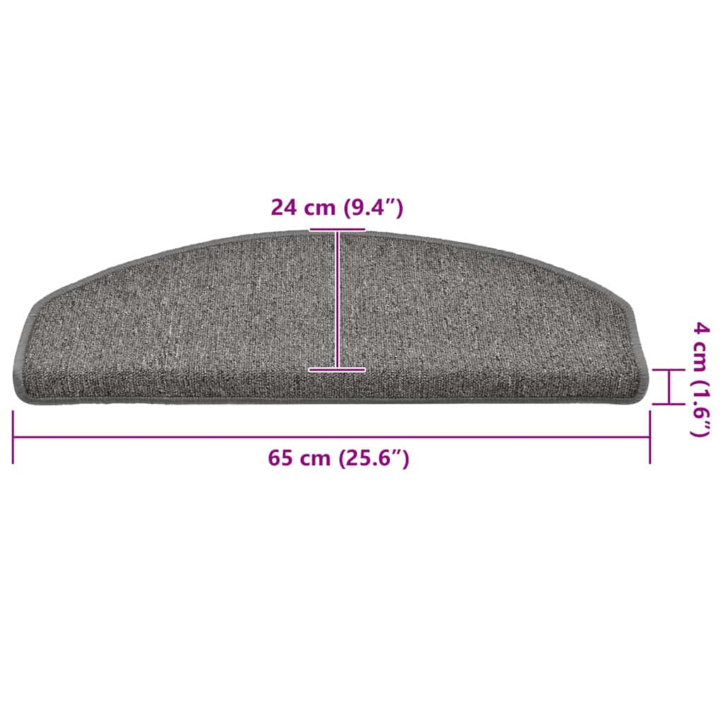trappemåtter 30 stk. 65 x 24 x 4 cm mørkegrå halvrunde store
