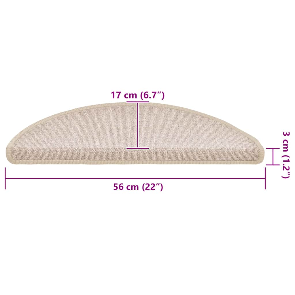 trappemåtter 20 stk. 56x17x3 cm taupe halvrund