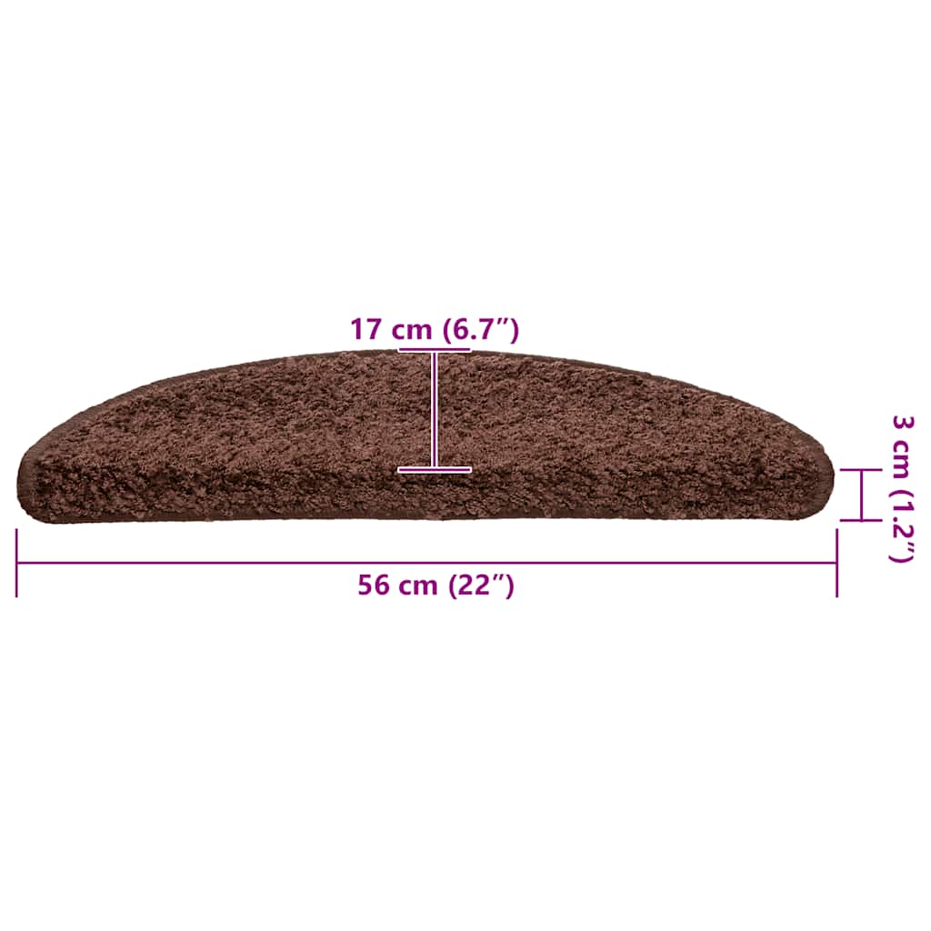 trappemåtter 30 stk. 56x17x3 cm brune halvrunde