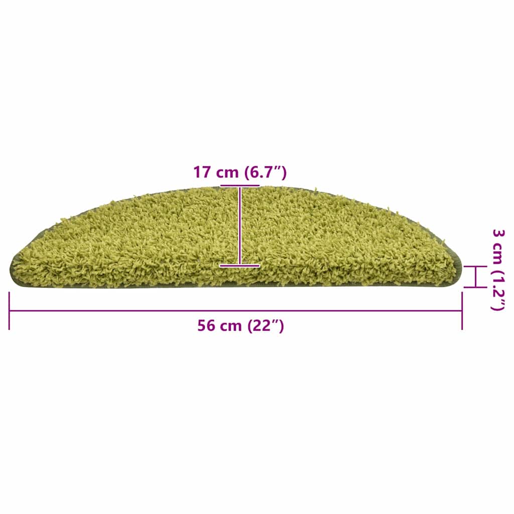trappemåtter 30 stk. 56x17x3 cm grønne halvrunde