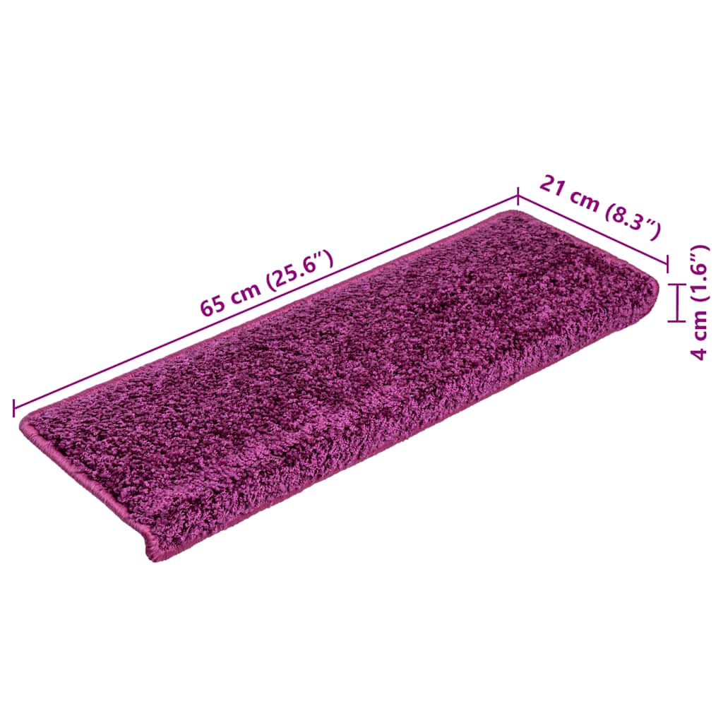 trappemåtter 20 stk. 65x21x4 cm violet rektangulær kant