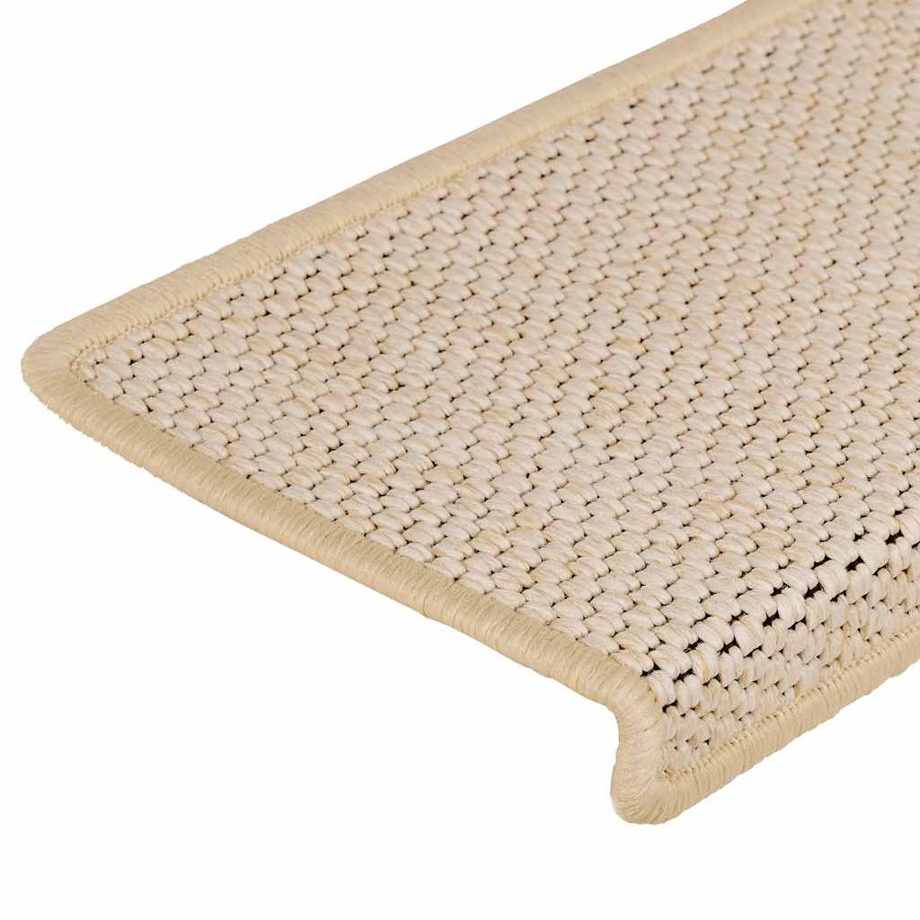 selvklæbende trappemåtter 30 stk. 65x21x4 cm sisal-look Berber