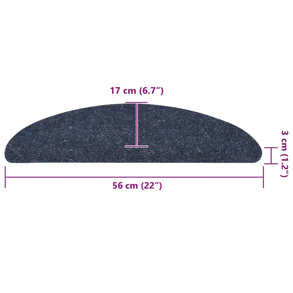 selvklæbende trappemåtter 30 stk. 56x17x3 cm blå