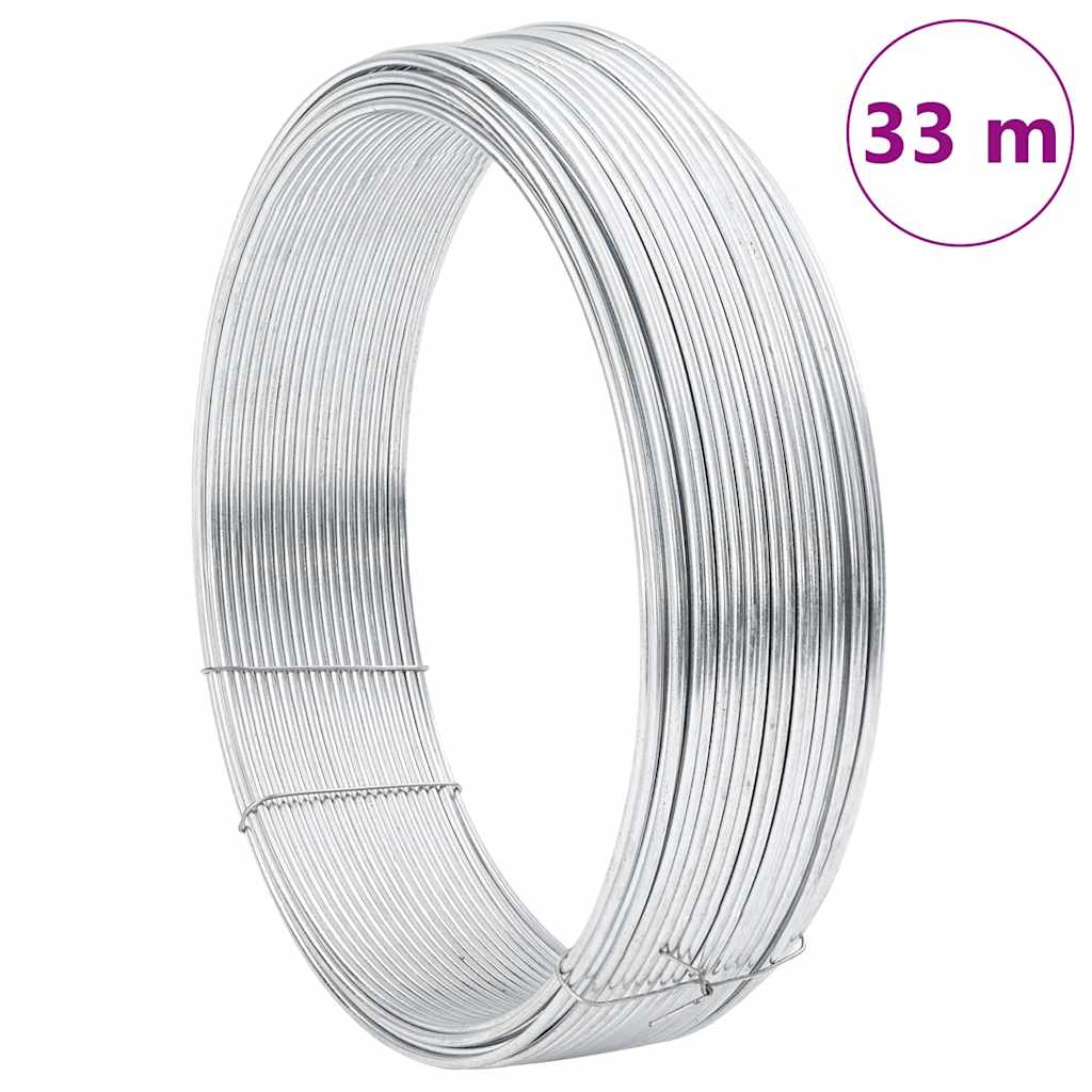Tremmebindingswire Sølv 33 m Hurtigt dyppet galvaniseret kabel