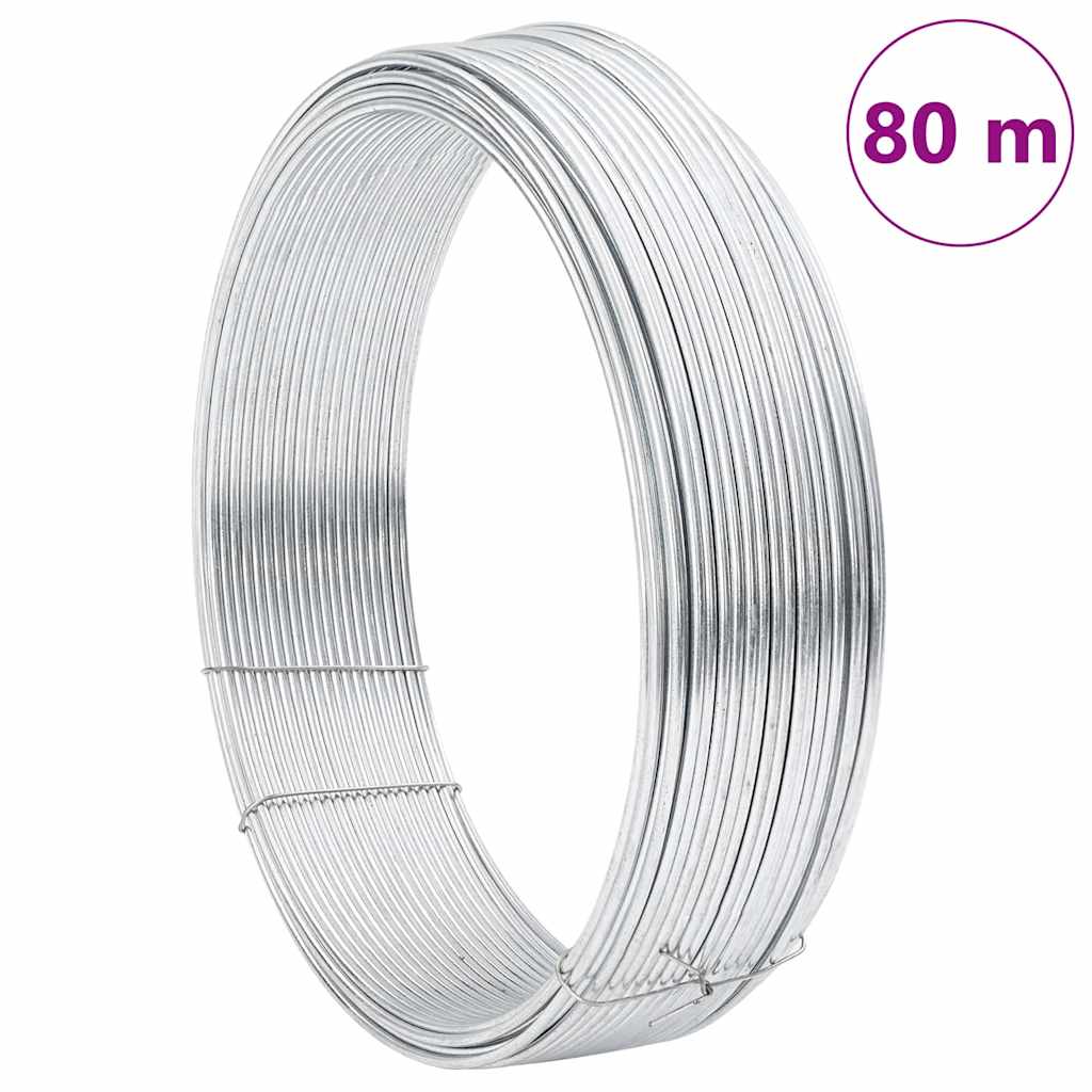 Tremmebindingswire Sølv 80 m Hurtigt dyppet galvaniseret kabel