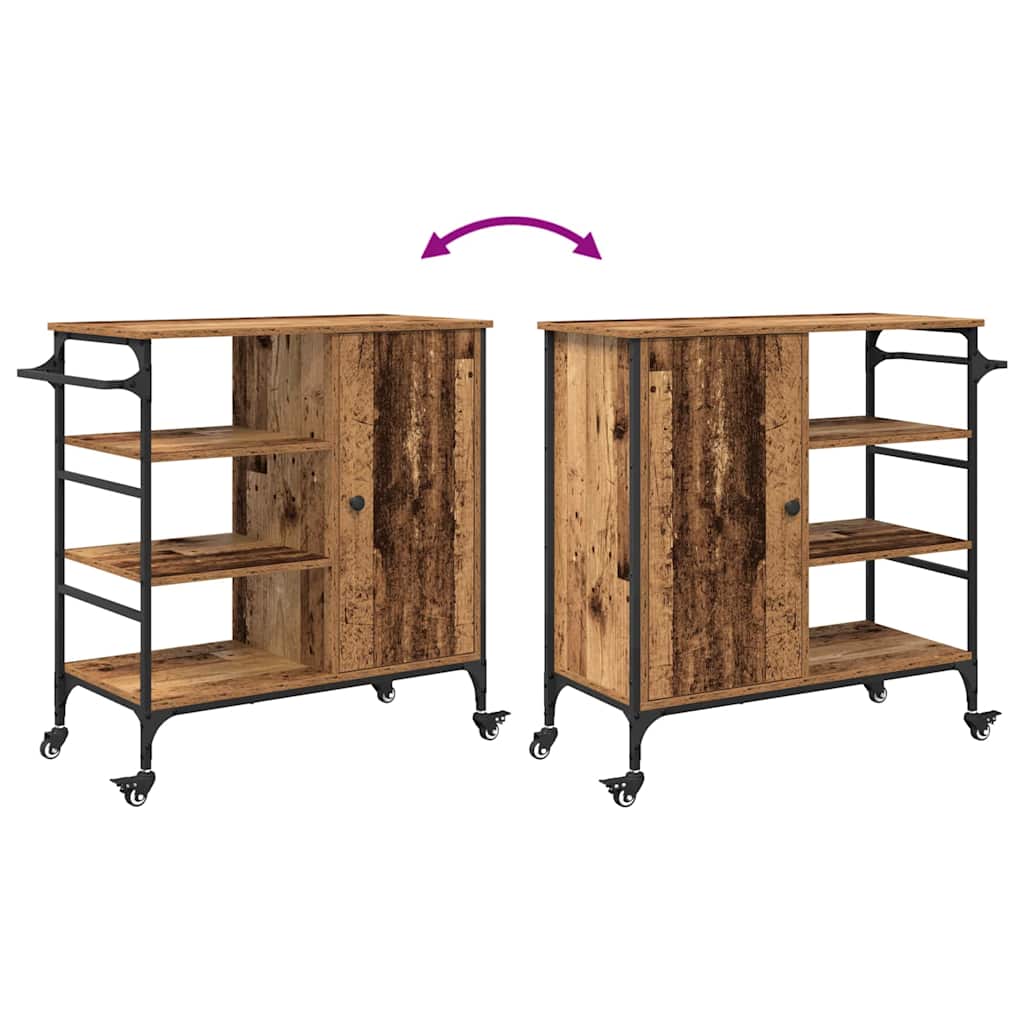 Køkkenvogn Gammelt træ 87.5 x 39 x 84.5 cm Konstrueret træ