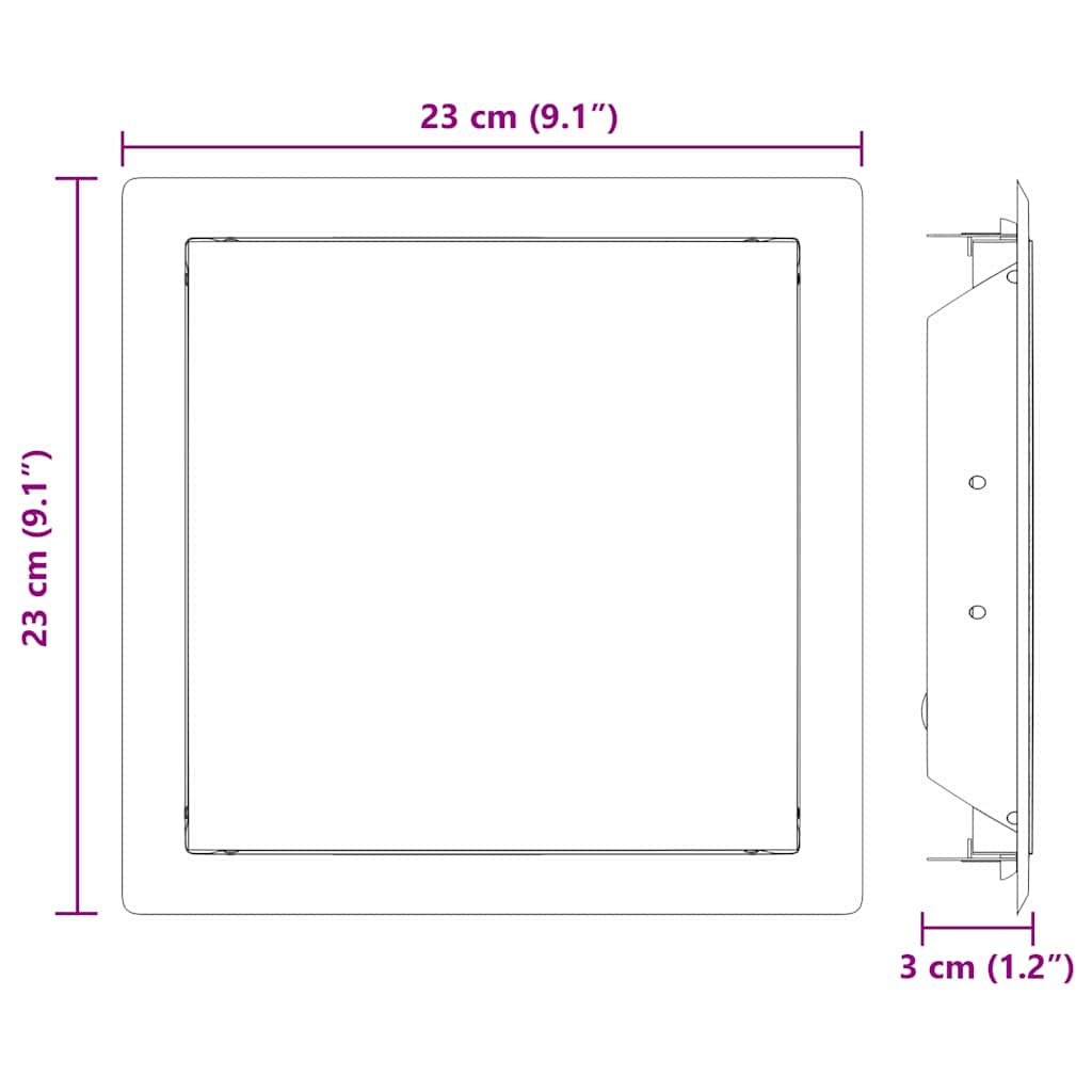Adgangspanel 2 stk. Hvid 23 x 23 x 3 cm Stål