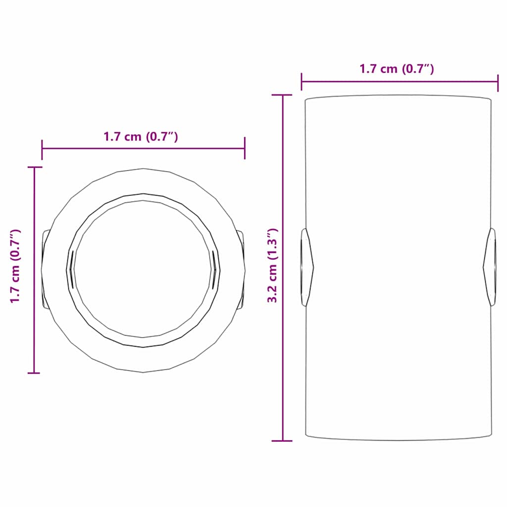 Fodboldbord Stopper 10 stk. Sort 1,7 x 1,7 x 3,2 cm PP