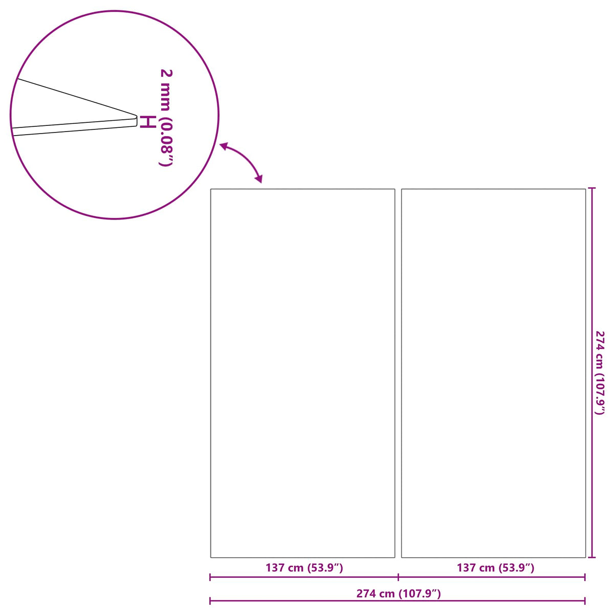 Pool Bundark 274 x 274 x 0,1 cm Firkantet Non-woven stof