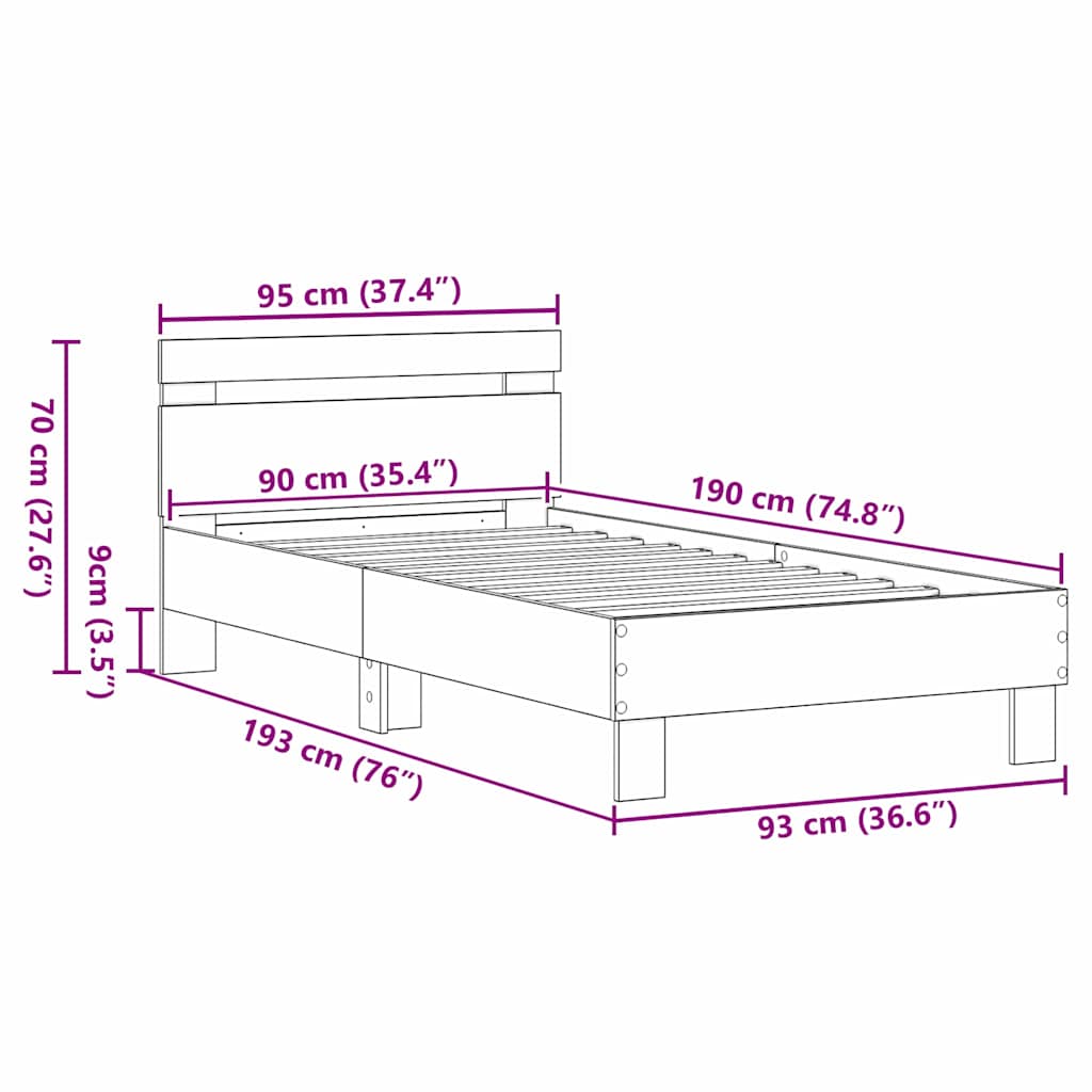 Sengestel Gammelt træ 193 x 95 x 88 cm Konstrueret træ