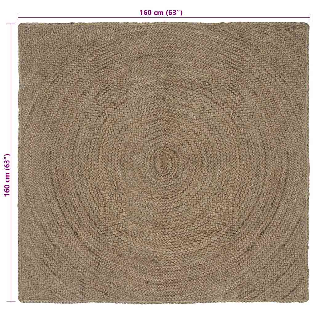 Områdetæpper Grå 160 x 160 cm Jute