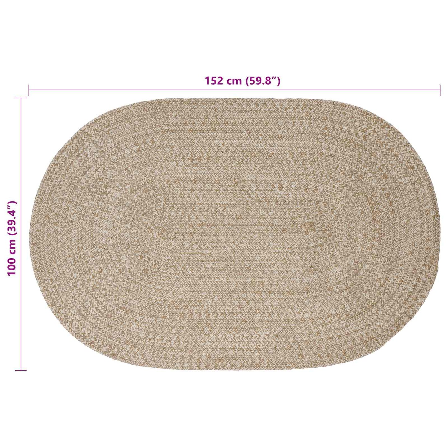 Områdetæpper Hvid 100 x 152 cm Jute