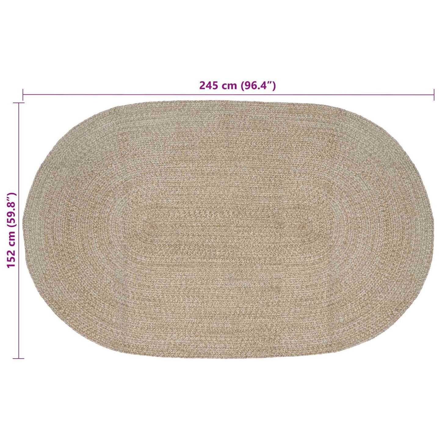 Områdetæpper Hvid 152 x 245 cm Jute