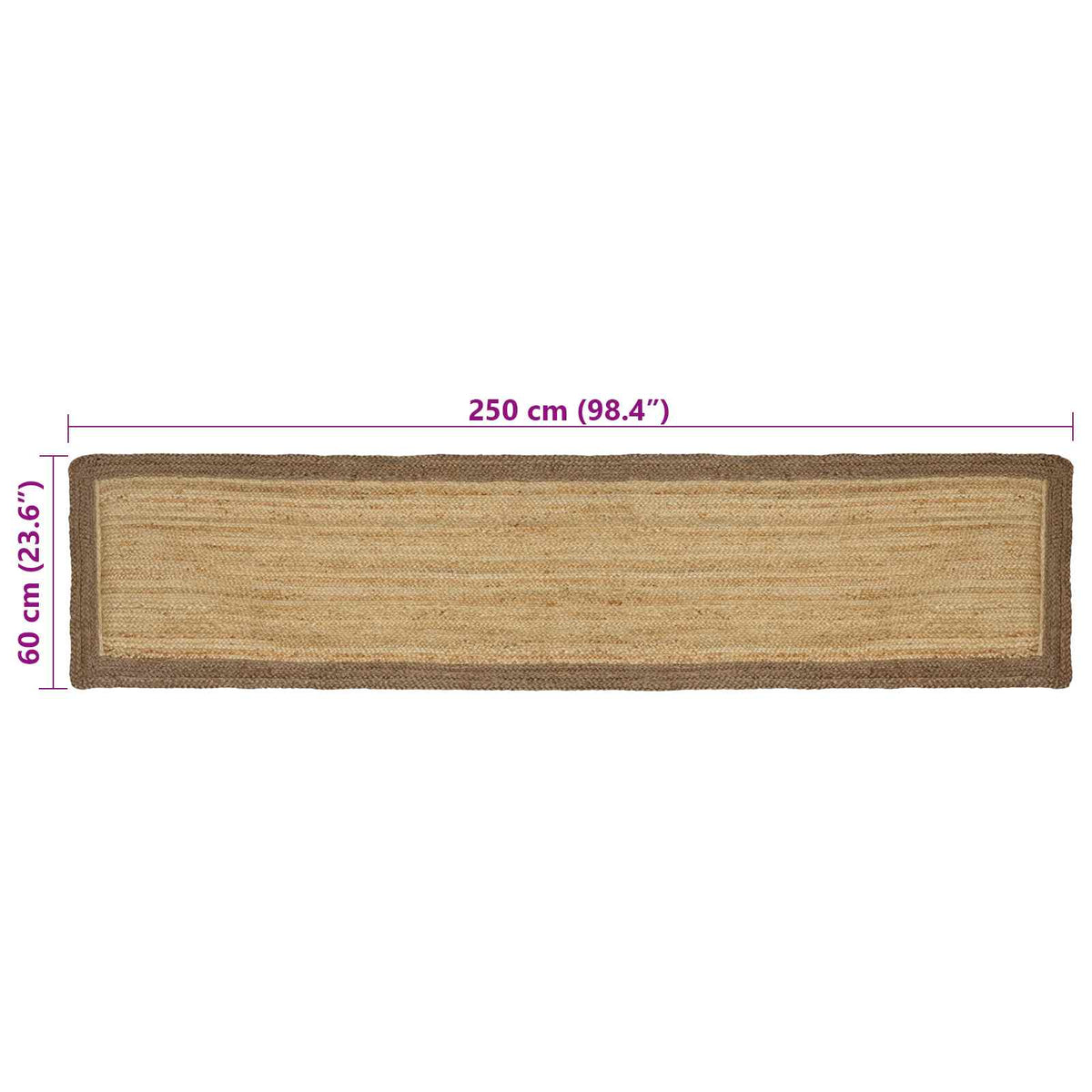 Område tæppe Grå 60 x 250 cm Jute