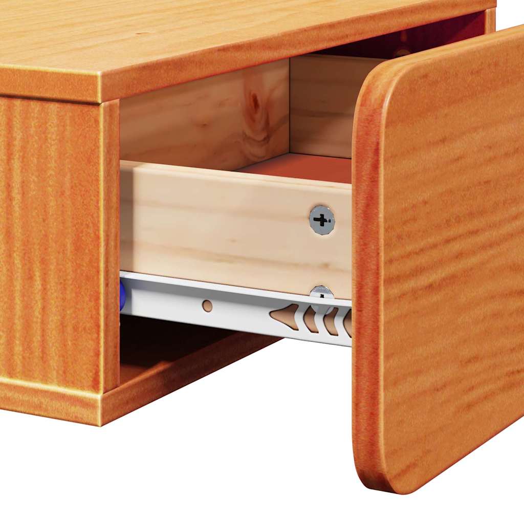 Sengebord 2 stk. Voks brun 44 x 32,5 x 40 cm Massivt fyrretræ