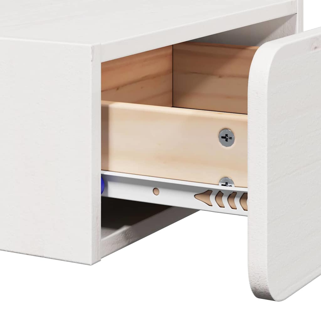 Sengebord 2 stk. Hvid 39 x 34 x 16,5 cm Massivt fyrretræ