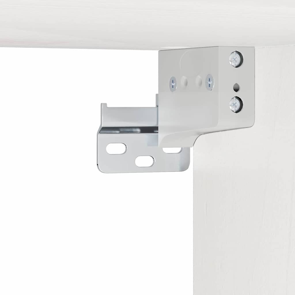 Sengebord med skuffe Hvid 39 x 34 x 33 cm Massivt fyrretræ
