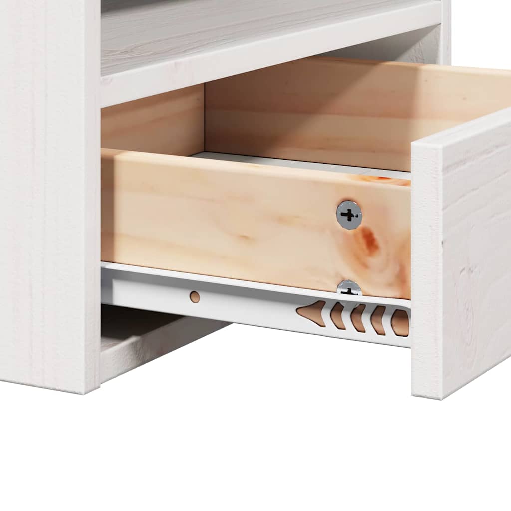Sengebord 2 stk. Hvid 38 x 36 x 29,5 cm Massivt fyrretræ