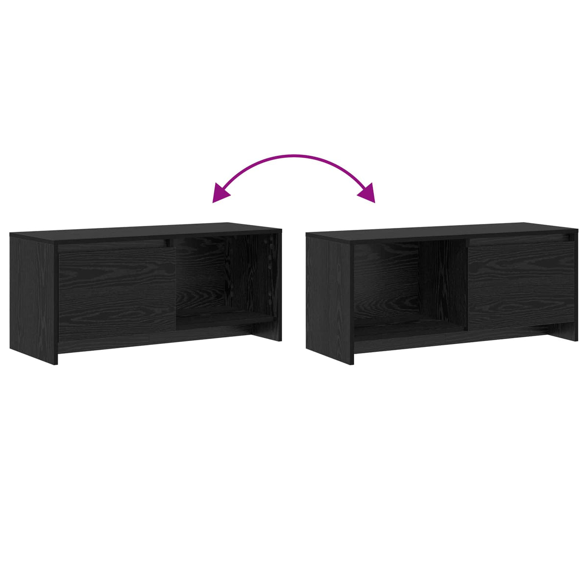 TV-møbelsæt 90 x 35 x 40 cm Sort eg Konstrueret træ