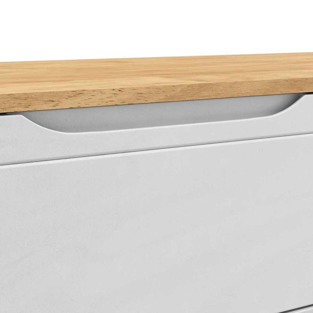 Garderobebænk FLORO Hvid 115 x 40 x 45 cm Massivt fyrretræ