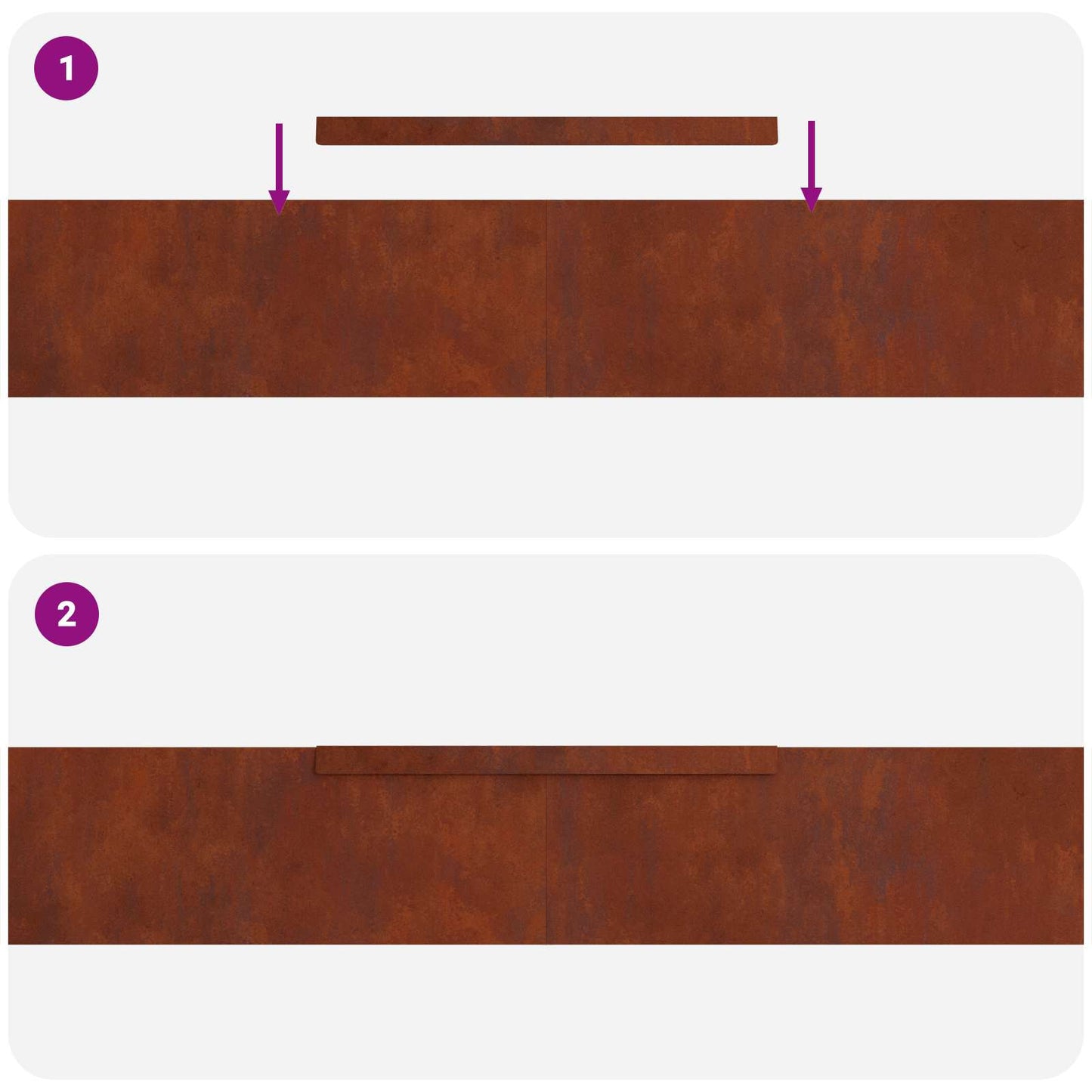 Plænekant 4 stk. 450 x 15 cm Cortenstål Rusten