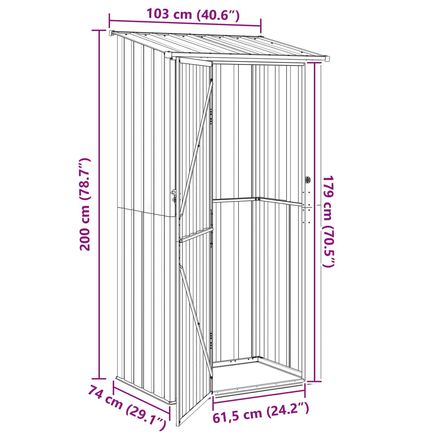 Haveskure Brun 103 x 74 x 200 cm Metal