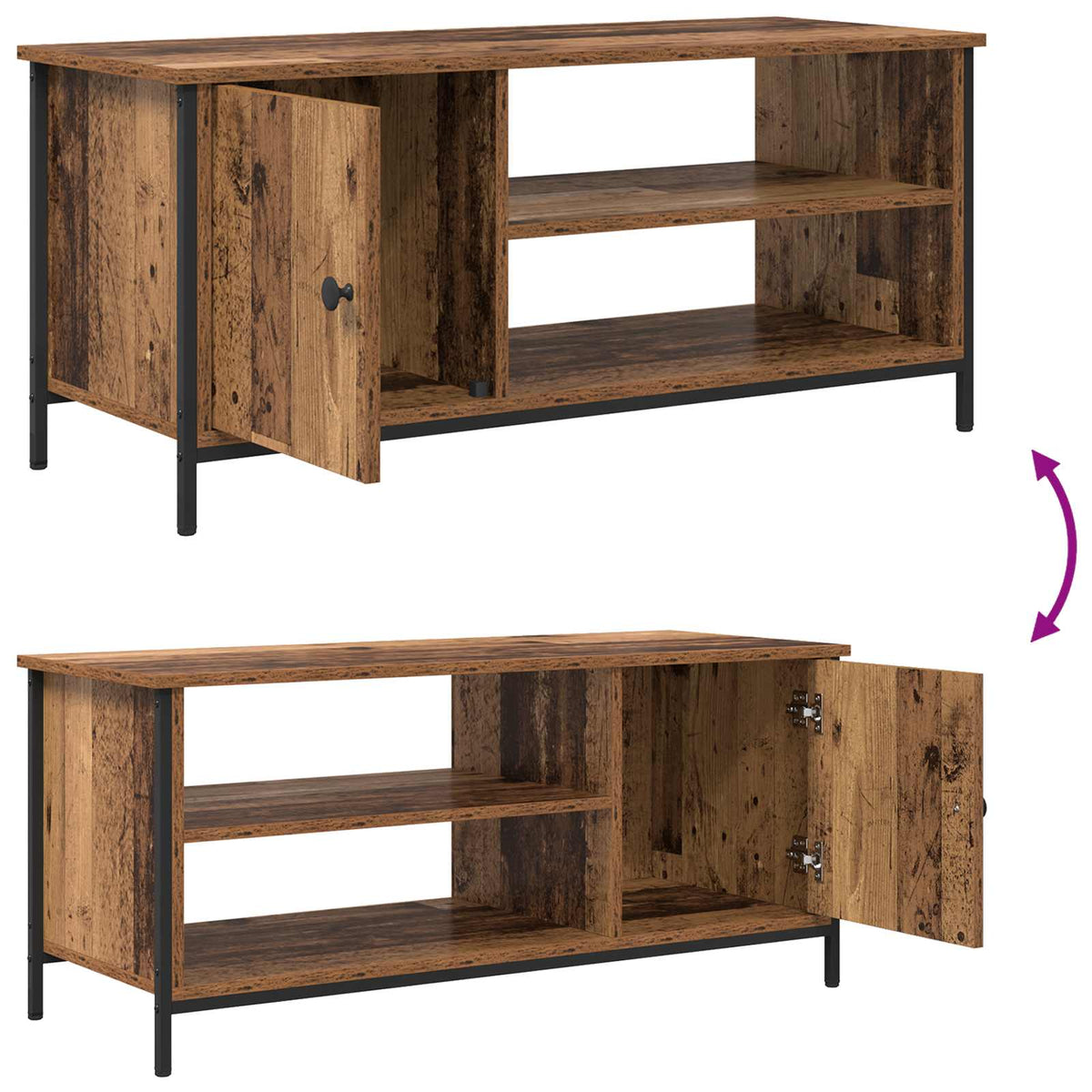TV-skab 100 x 40 x 45 cm Gammelt træ Konstrueret træ