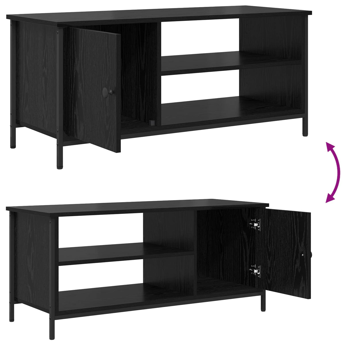 TV-skab 100 x 40 x 45 cm Sort eg Konstrueret træ