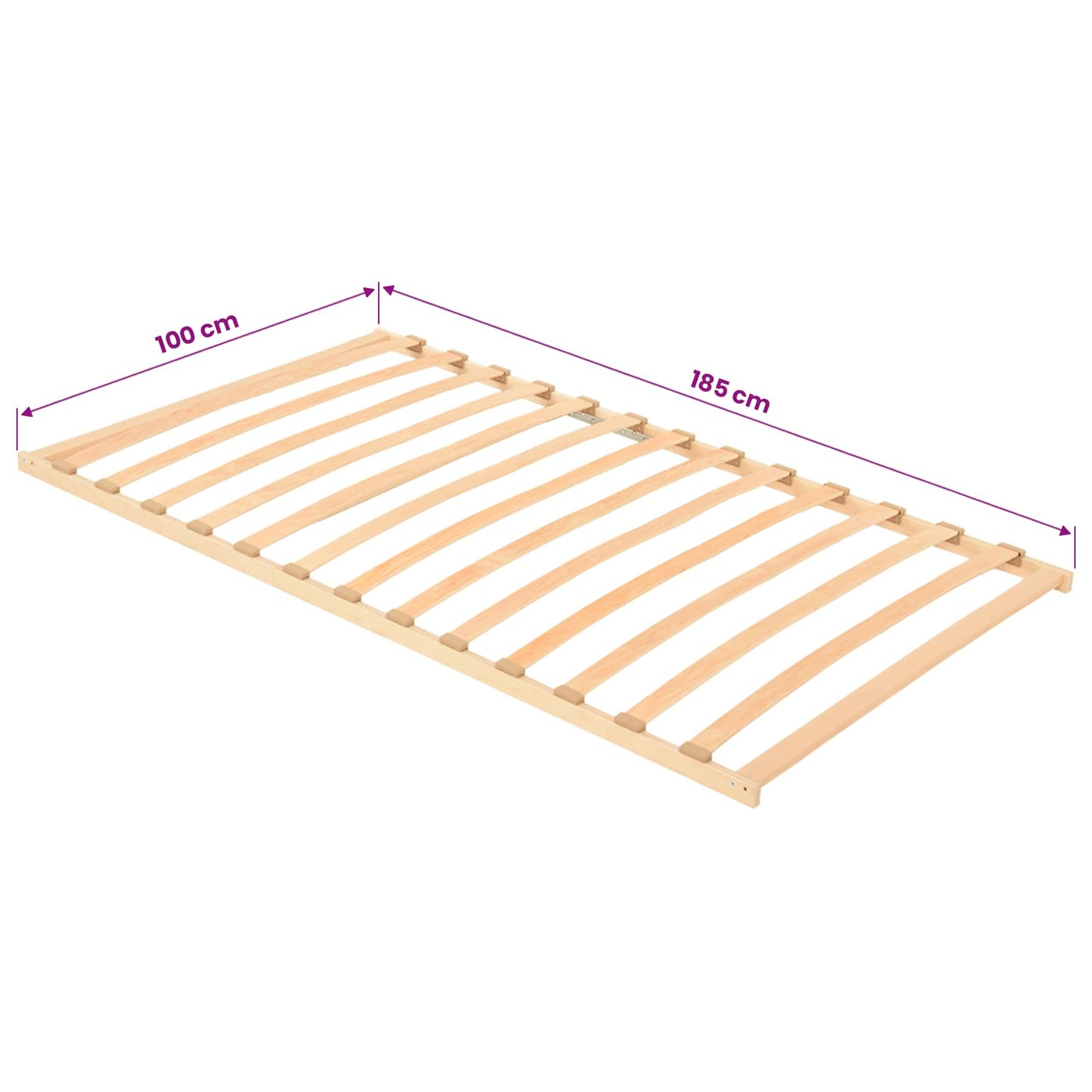 Lamelbund Brun 100 x 190 cm Solid bøg