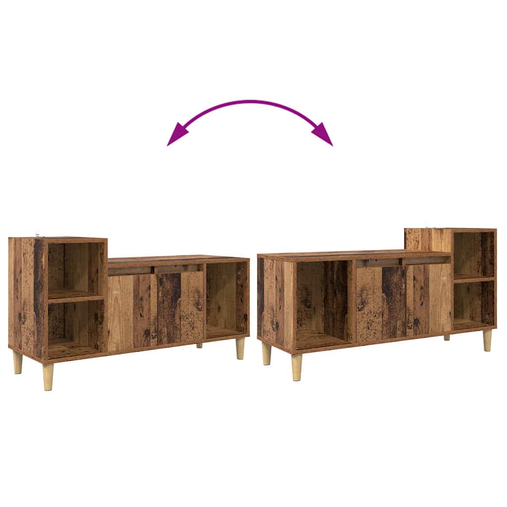 TV-skab 100 x 35 x 55 cm Gammelt træ Konstrueret træ