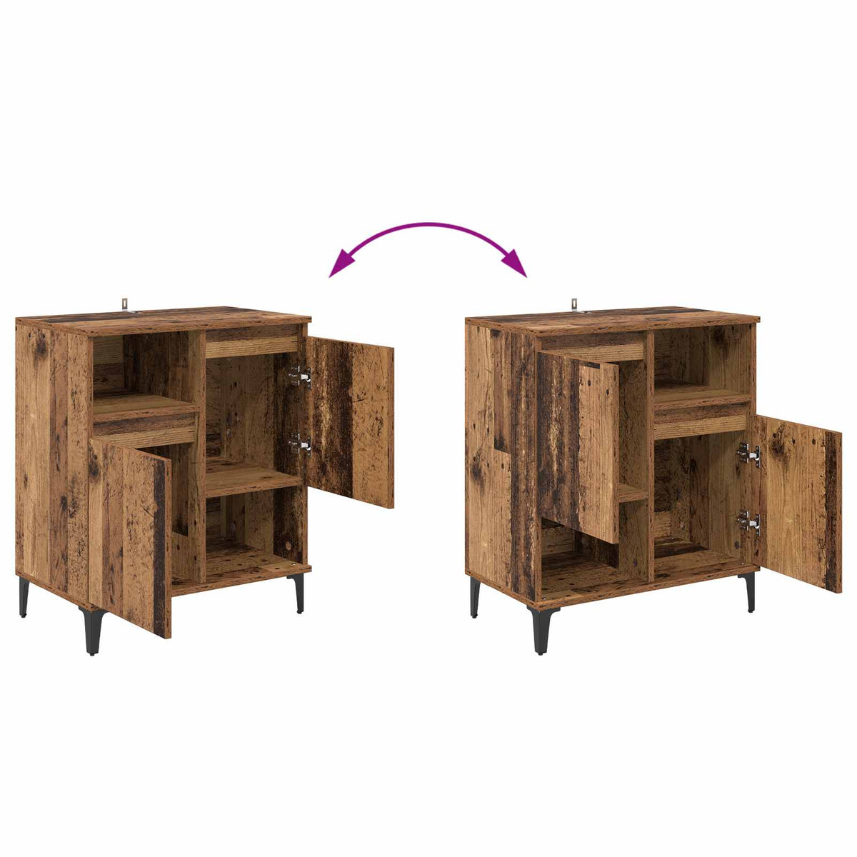 Sideboard Gammelt træ 60 x 35 x 70 cm Konstrueret træ