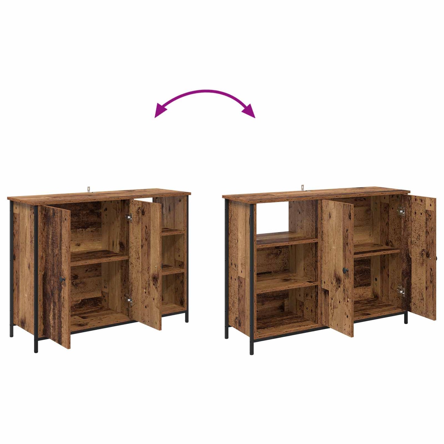 Sideboard Gammelt træ 100 x 33 x 75 cm Konstrueret træ