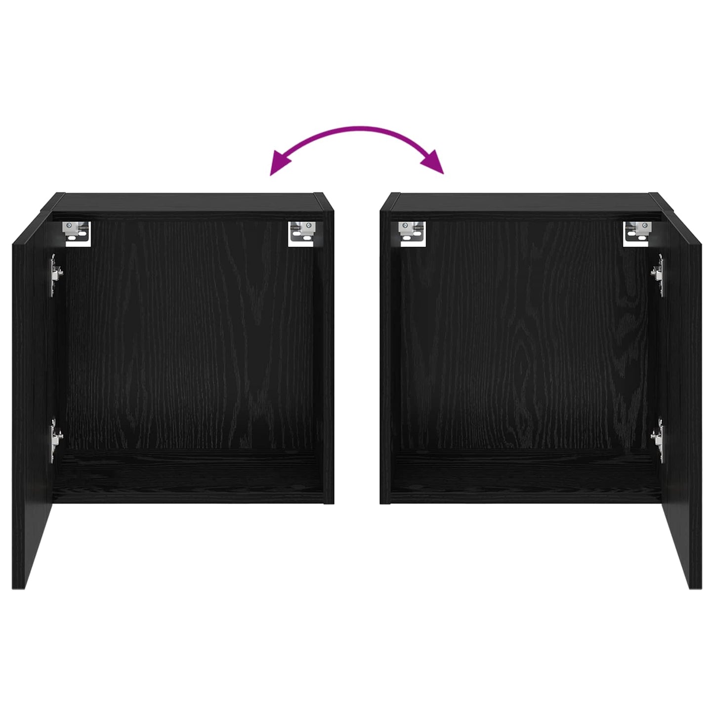 TV vægskab 40,5x30x40cm Sort eg Konstrueret træ