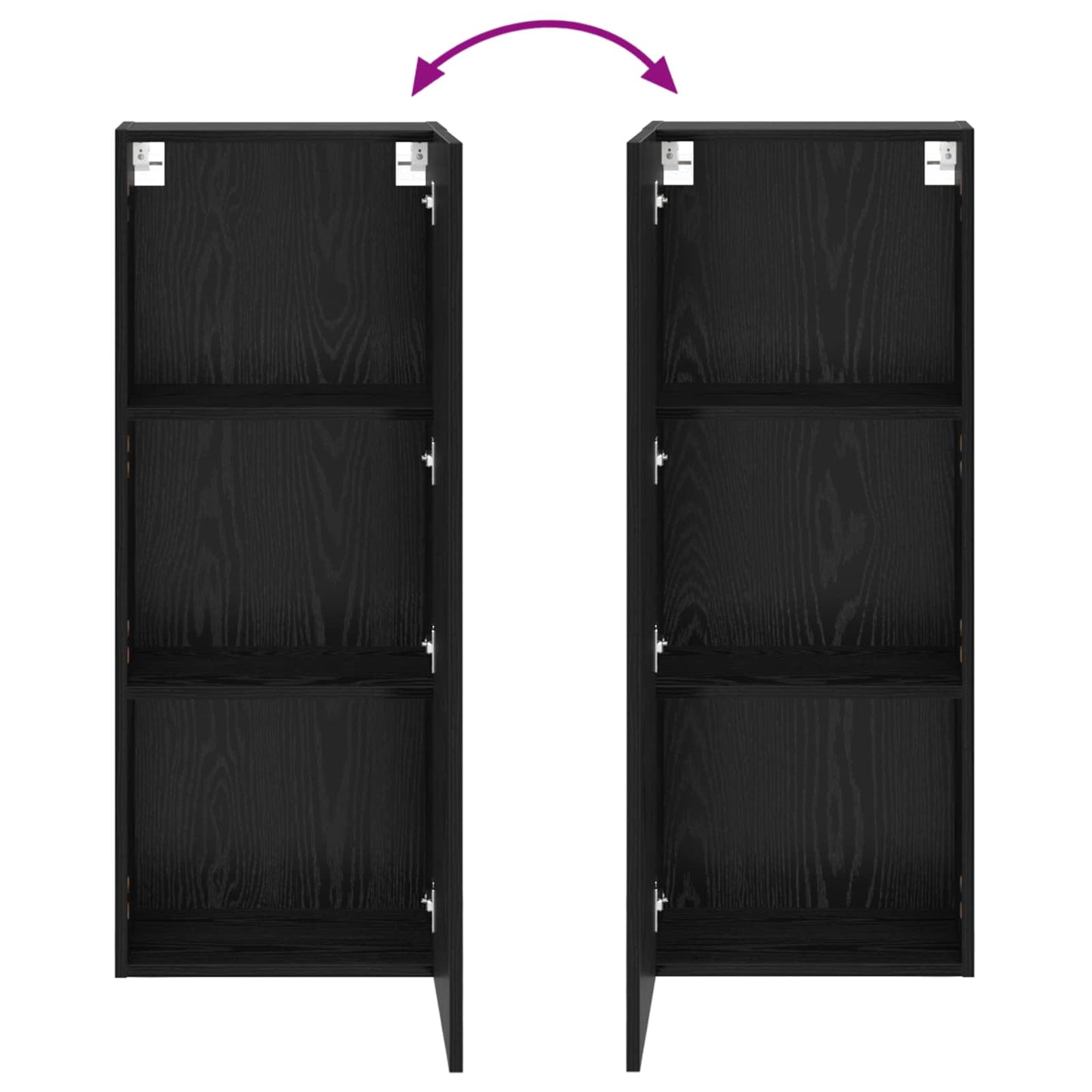 TV vægskab 40,5 x 30 x 102 cm Sort eg Konstrueret træ