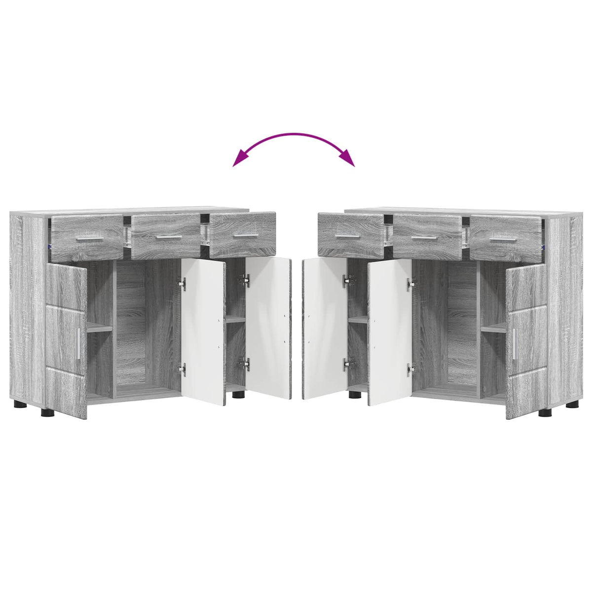 Sideboard FLORIN 88,5 x 30,5 x 73 cm Grå Sonoma Konstrueret træ