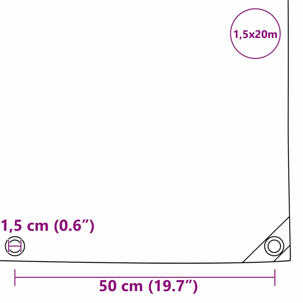 Tarpaulin 650g / m² Beige 1,5 x 20 m Lærred med PVC-belægning