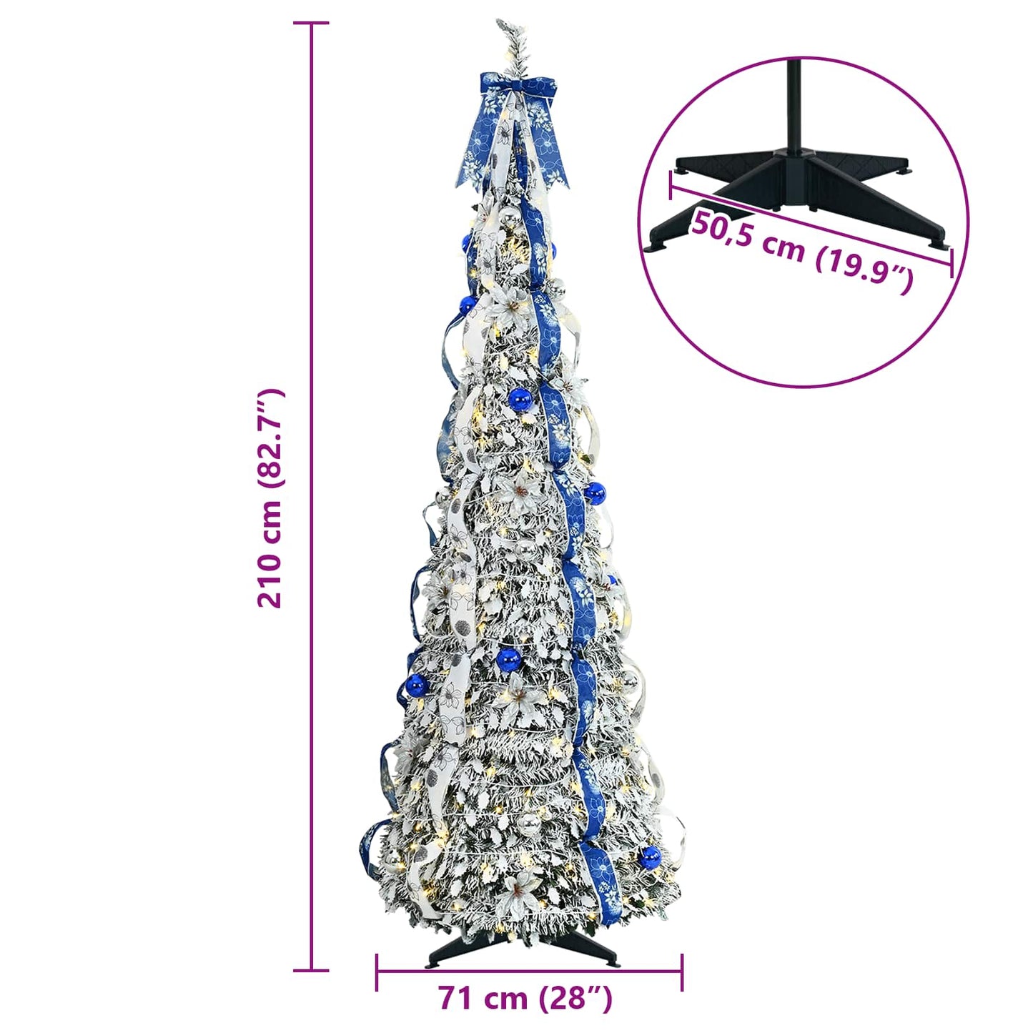 Kunstigt juletræ Hvid 210 cm PVC