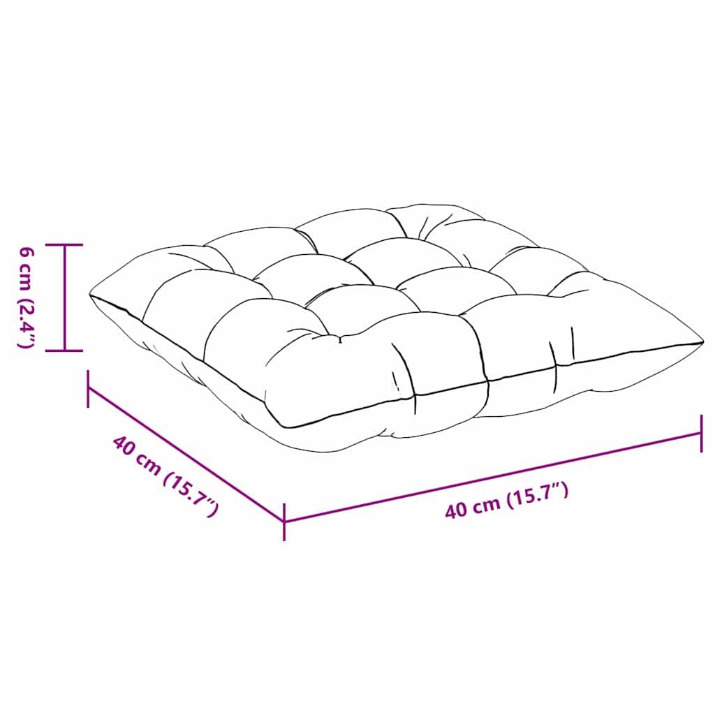 Sædepuder 4 stk. Mikrofiber Mørkegrå 40 x 40 x 6 cm