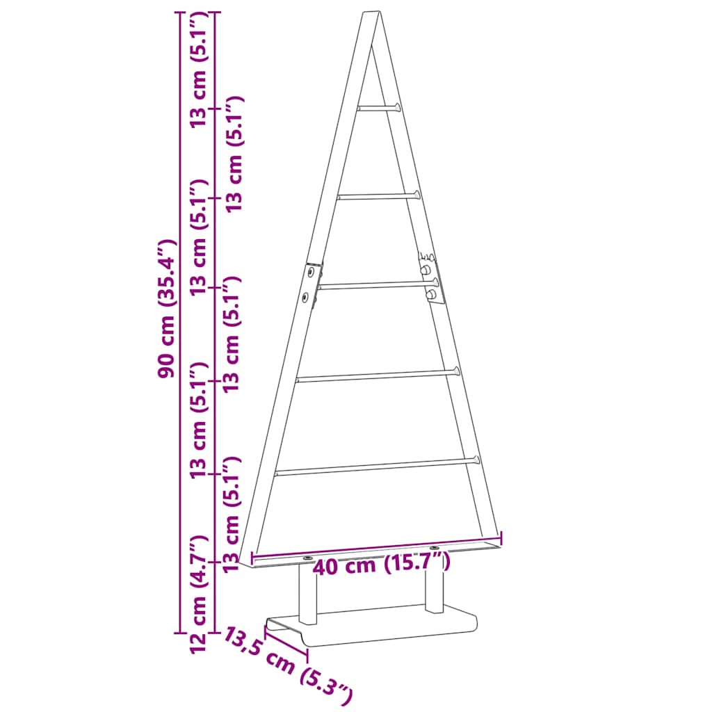 Metal juletræ Sort 90 cm Stål