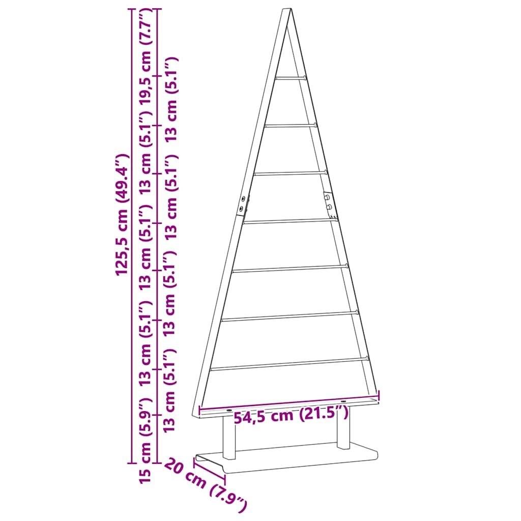 Metal juletræ Sort 125,5 cm Stål