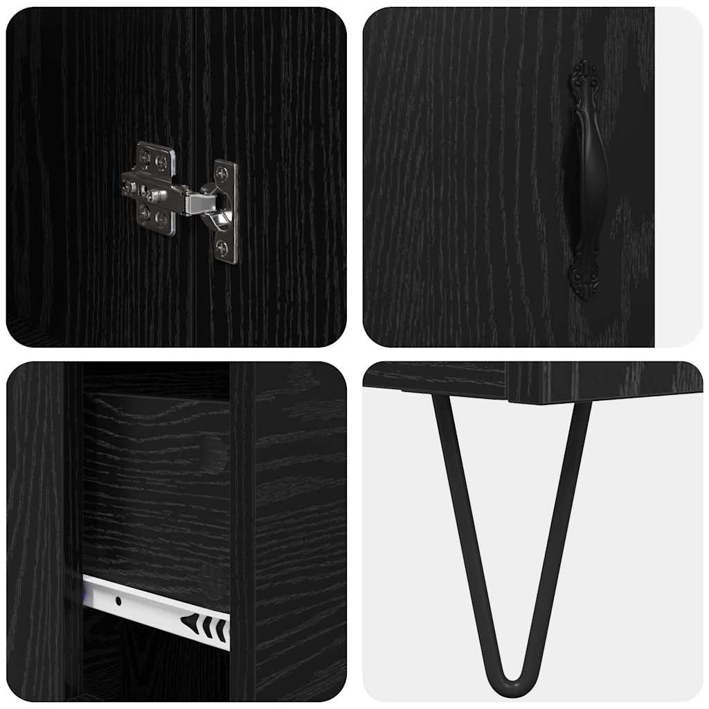 Highboard Sort eg 69,5 x 34 x 90 cm Konstrueret træ