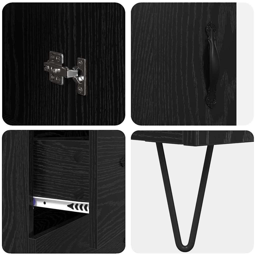 Highboard Sort eg 34,5 x 34 x 90 cm Konstrueret træ