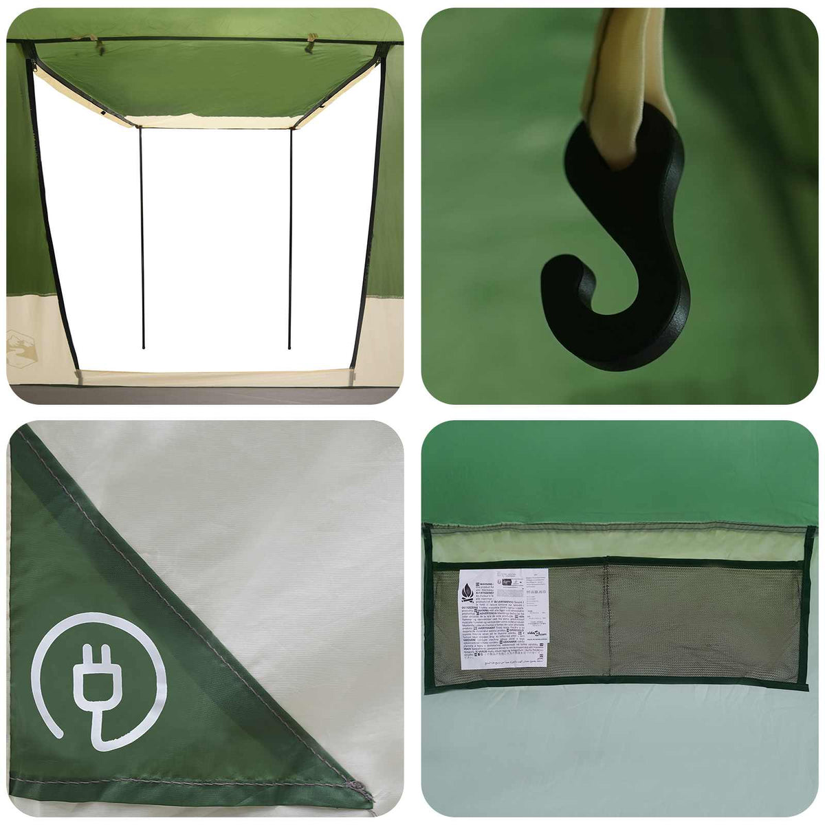 Party Tent 10-personers Grøn 185T Polyester med PU Coating